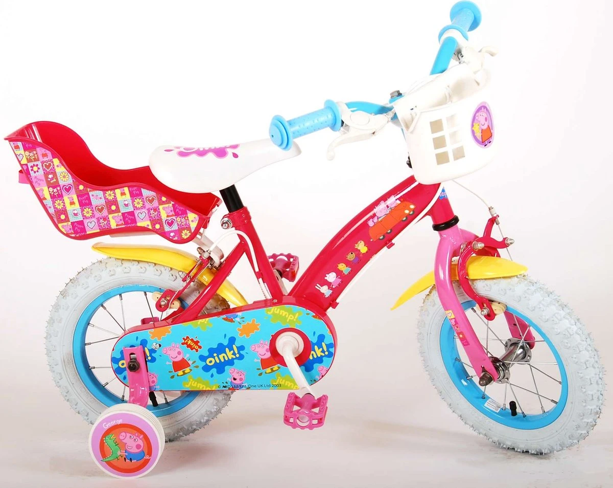 Volare Peppa Pig Kinderfiets - Meisjes - 12 Inch - Roze - 2 Handremmen - Afbeelding 13