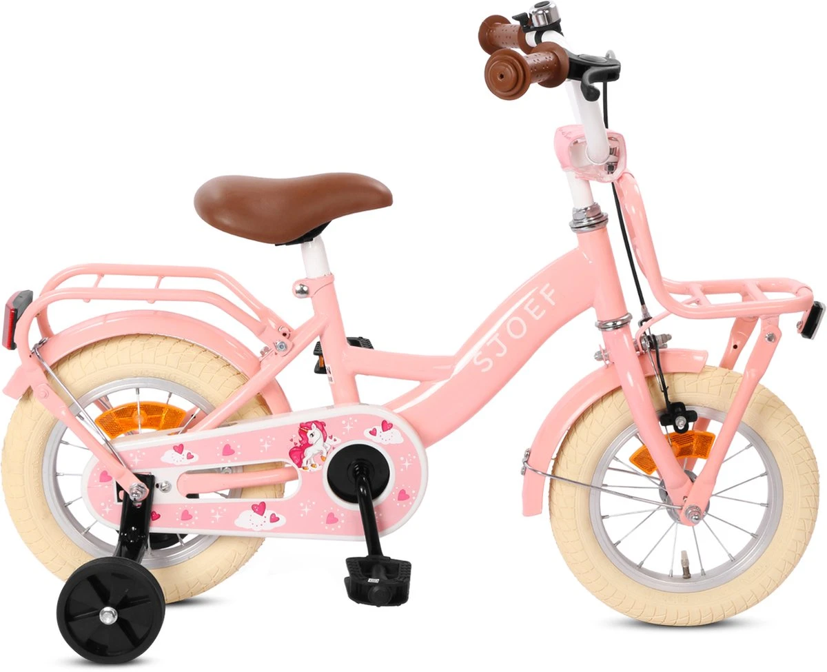 SJOEF Classic Meisjesfiets 12 Inch - Roze