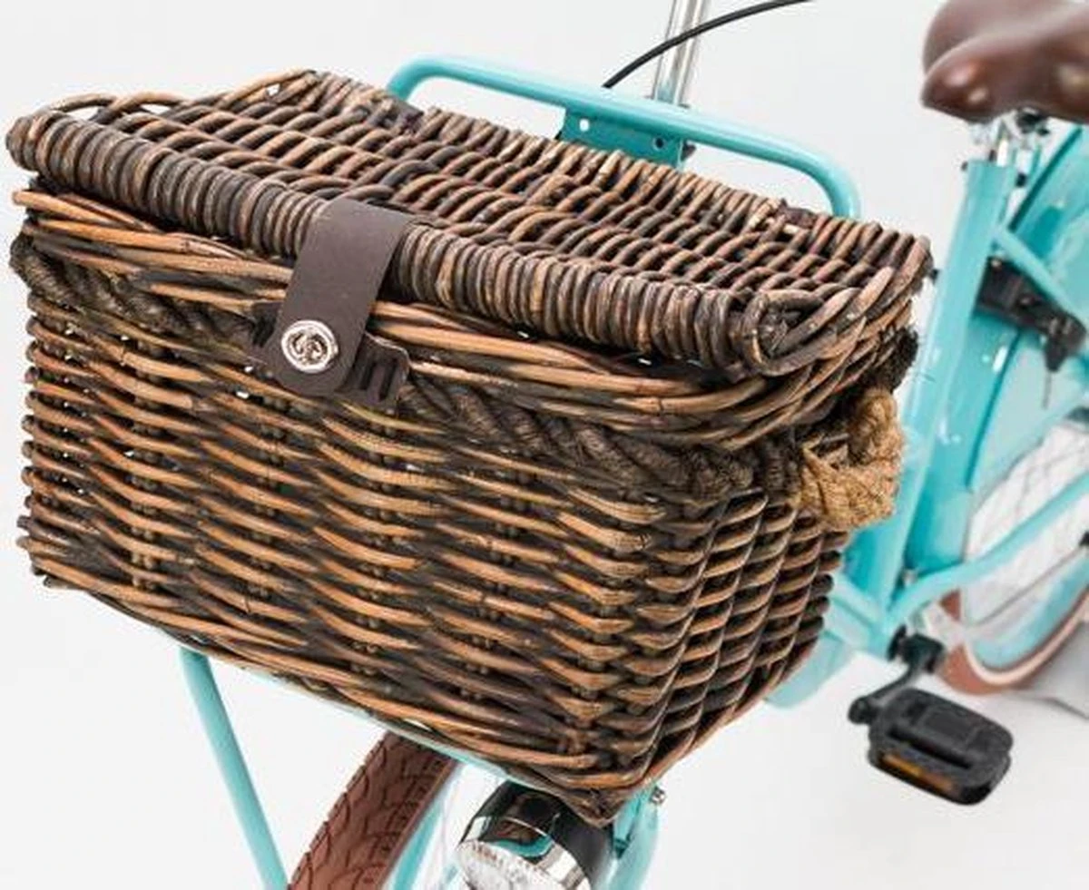 New Looxs Melbourne Medium Fietsmand Voordrager - 24 Liter - Rotan - Bruin - Afbeelding 3