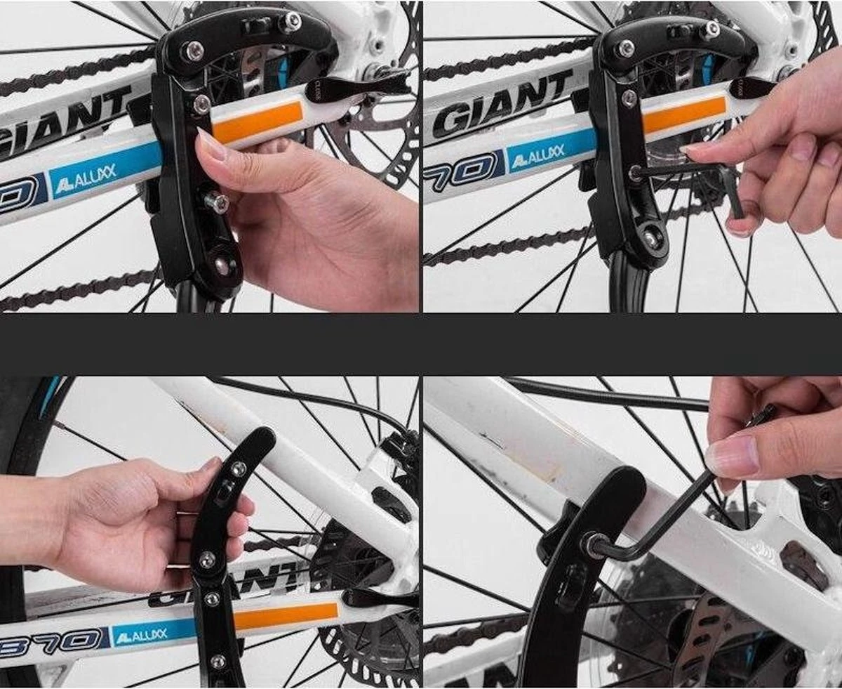 Decopatent® PRO Fietsstandaard - 24- 29 Inch - Mountainbike Standaard - Verstelbaar 46 -> 50 Cm - Fietsenstandaard - Zijstandaard - Afbeelding 10