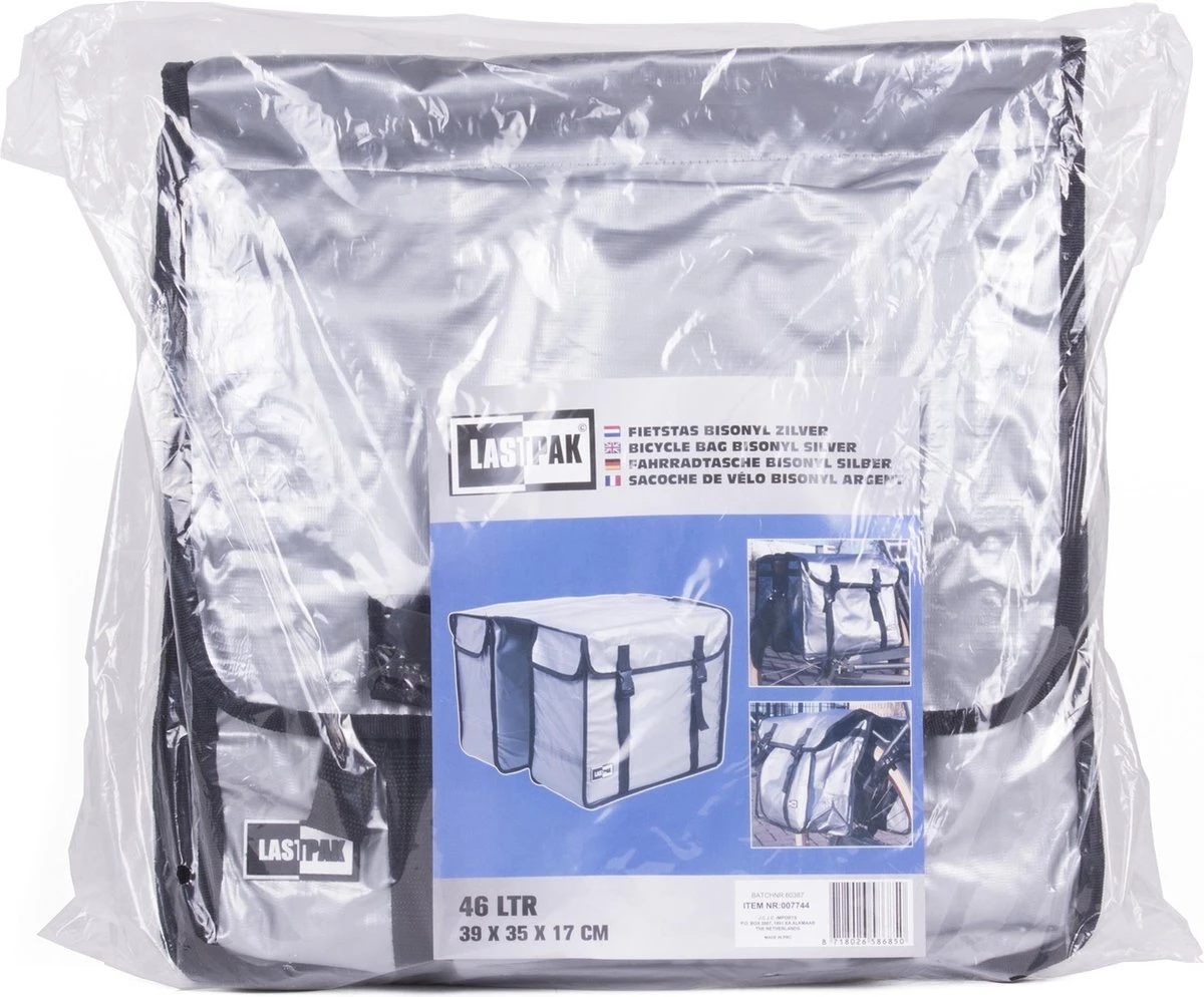 Lastpak Bisonyl Dubbele Fietstas - 46 L - Zilver - Afbeelding 4