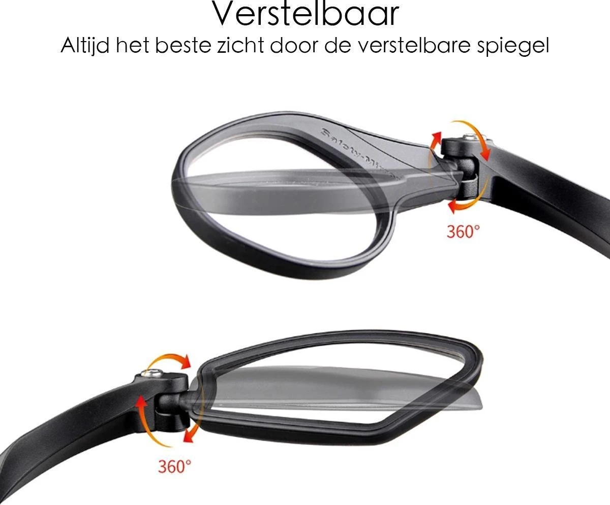 Merkloos Fietsspiegel Ebike Universeel - Zwart - Linker Spiegel - Verstelbaar - Universele Fietsspiegel - Fietsspiegel Op Stuur - Links - Fietsspiegel Achteruitkijk Spiegel - Fietsspiegels Electrische Fiets - Afbeelding 6
