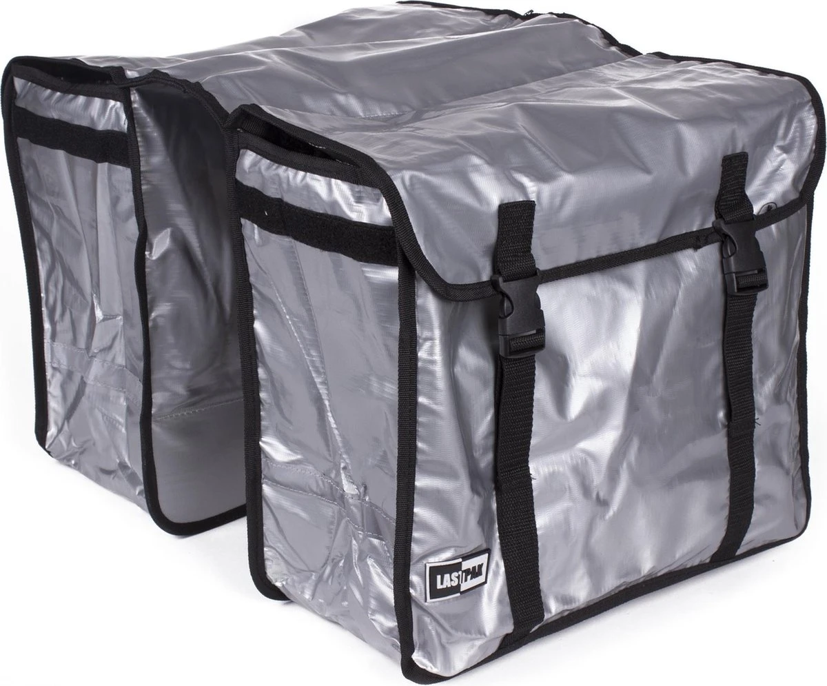 Lastpak Bisonyl Dubbele Fietstas - 46 L - Zilver - Afbeelding 2