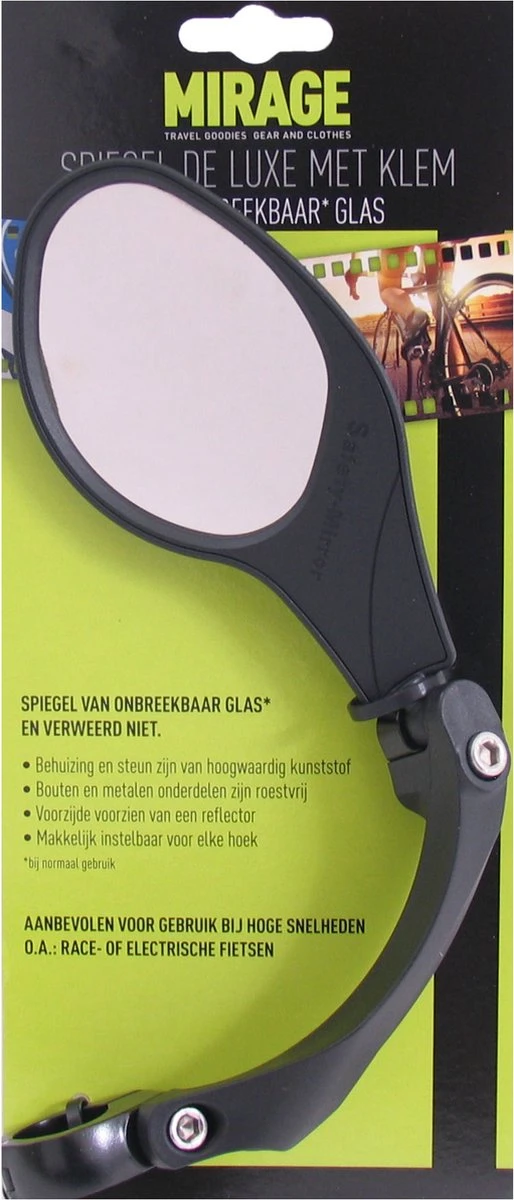 Mirage Fietsspiegel - Verstelbaar - Stuurbevestiging 22.2 Mm - Zwart - Afbeelding 11