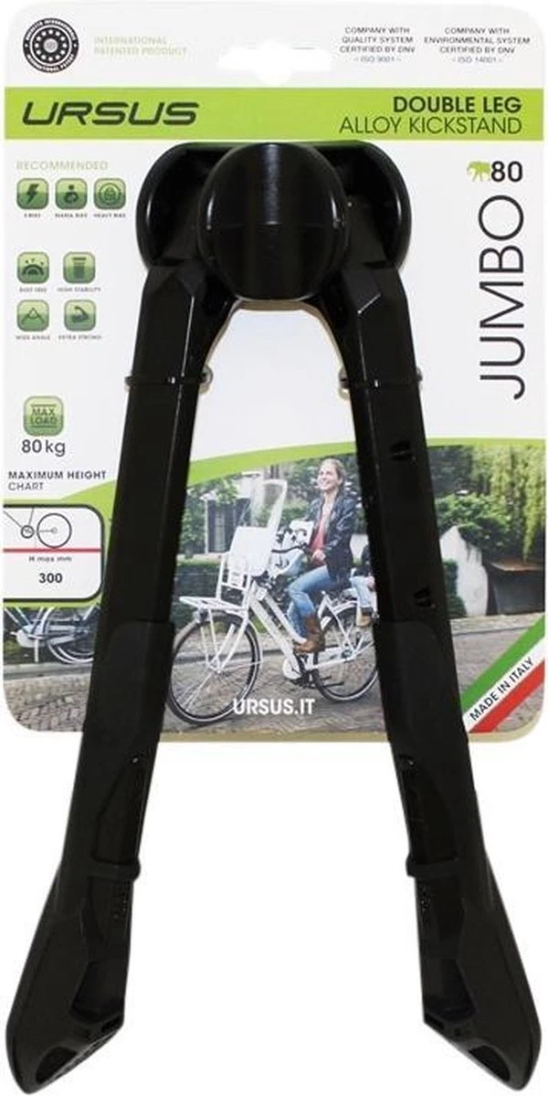 Middenstandaard Ursus Jumbo 2-poot 30cm - Zwart - Afbeelding 3
