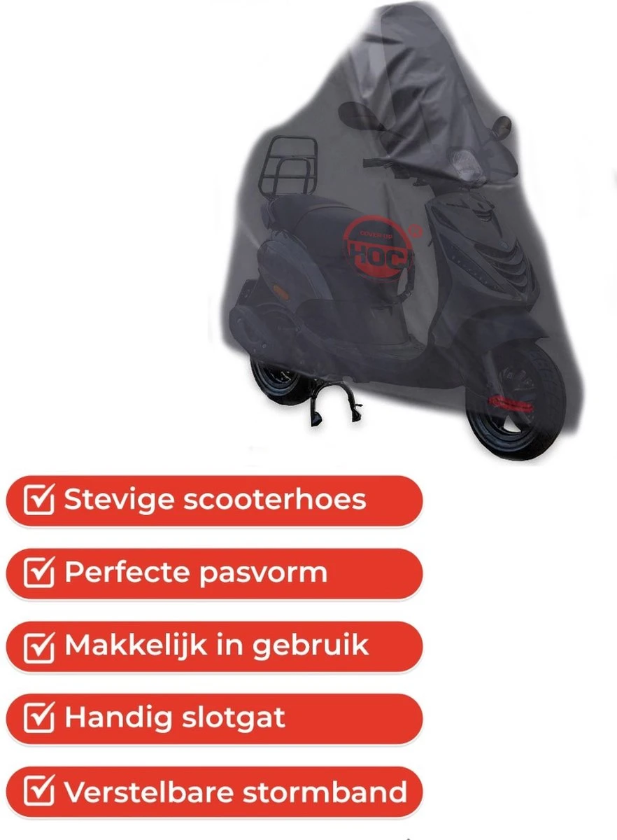 Piaggio Zip Met Scherm COVER UP HOC Scooterhoes Stofvrij / Ademend / Waterdicht Red Label - Afbeelding 6