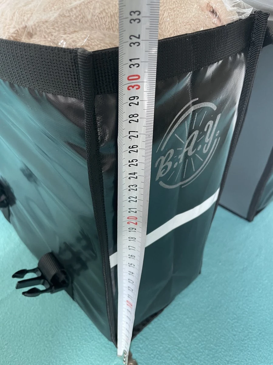 BayNL- Waterdicht - Dubbele - Bisonyl - Fietstas- Reflectoren - Zwart En Rood – 34cmX16.2cmX32cm=35 Liter - Afbeelding 8