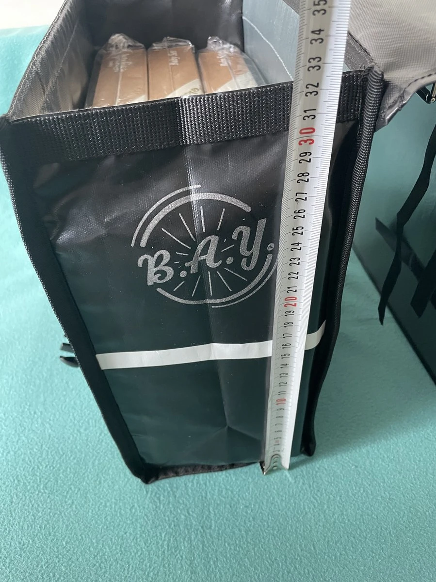 BayNL- Waterdicht - Dubbele - Bisonyl - Fietstas- Reflectoren - Zwart En Rood – 34cmX16.2cmX32cm=35 Liter - Afbeelding 11