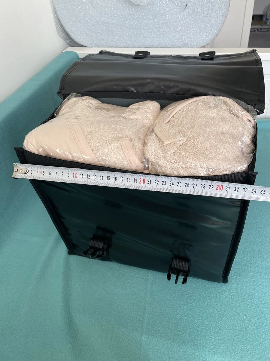 BayNL- Waterdicht - Dubbele - Bisonyl - Fietstas- Reflectoren - Zwart En Rood – 34cmX16.2cmX32cm=35 Liter - Afbeelding 13