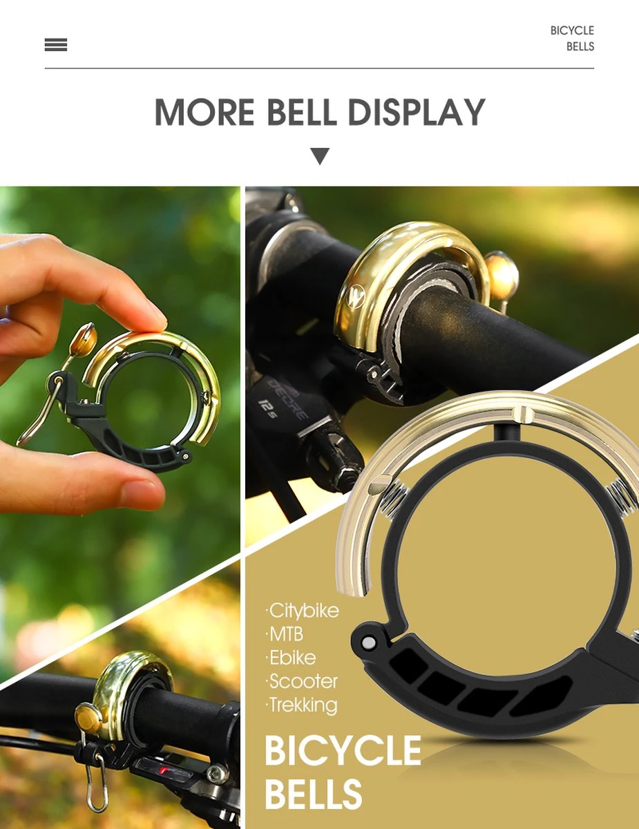 Fietsbel Goud Voor Racefiets Fiets Scooter En Motor - Mountainbike Accesoires En Wielrennen - Wielersport En Motorsport - Afbeelding 13