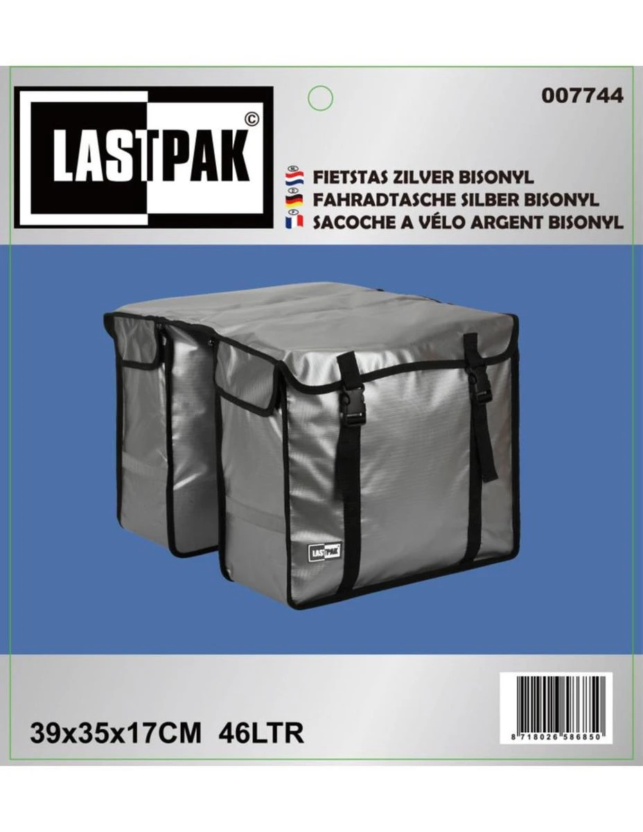 Lastpak Bisonyl Dubbele Fietstas - 46 L - Zilver - Afbeelding 6