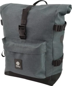 AGU Urban H2O Roll-Top Enkele Fietstas - Tas Met Afneembare Schouderriem - 3M Reflectie - Waterdicht - 14 Liter - Grijs